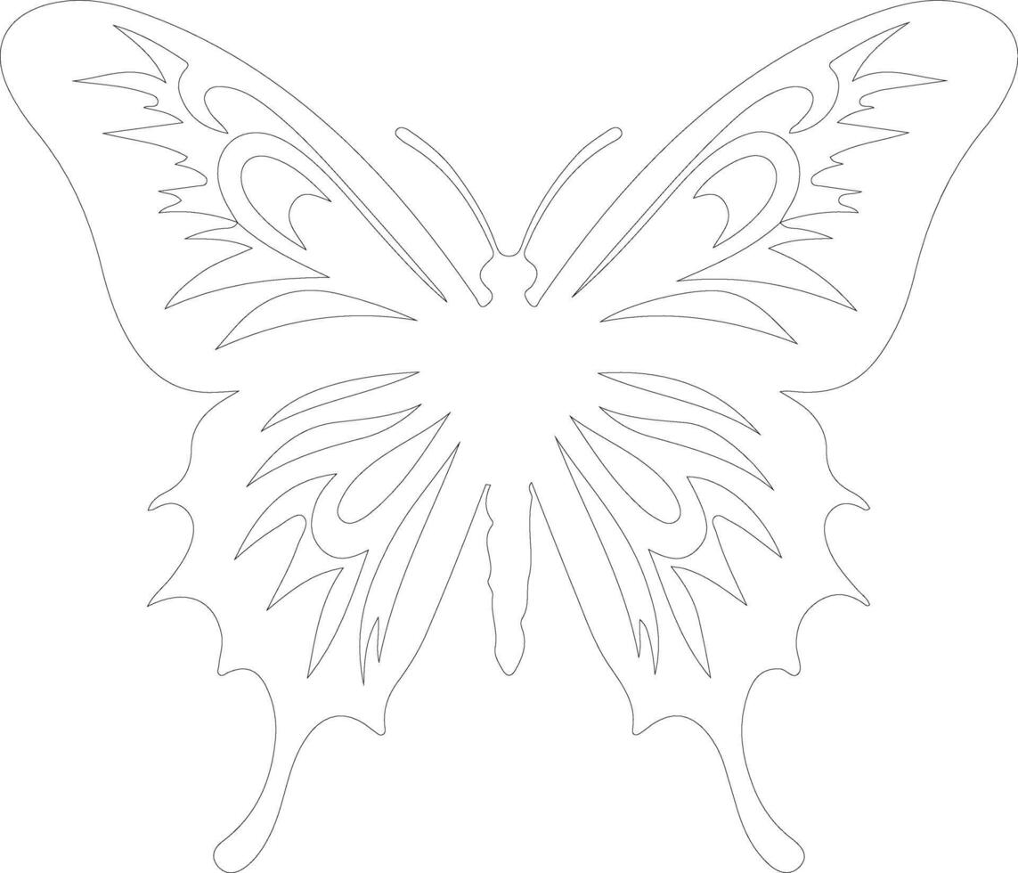 zebra zwaluwstaart vlinder schets silhouet vector