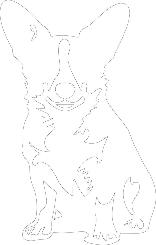 Cardigan welsh corgi schets silhouet vector