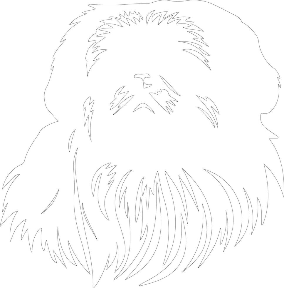 pekingese schets silhouet vector