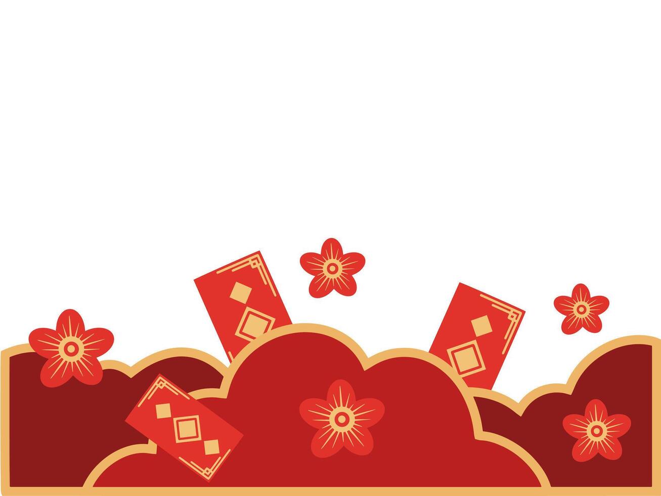 Chinese nieuw jaar hoek grens achtergrond vector