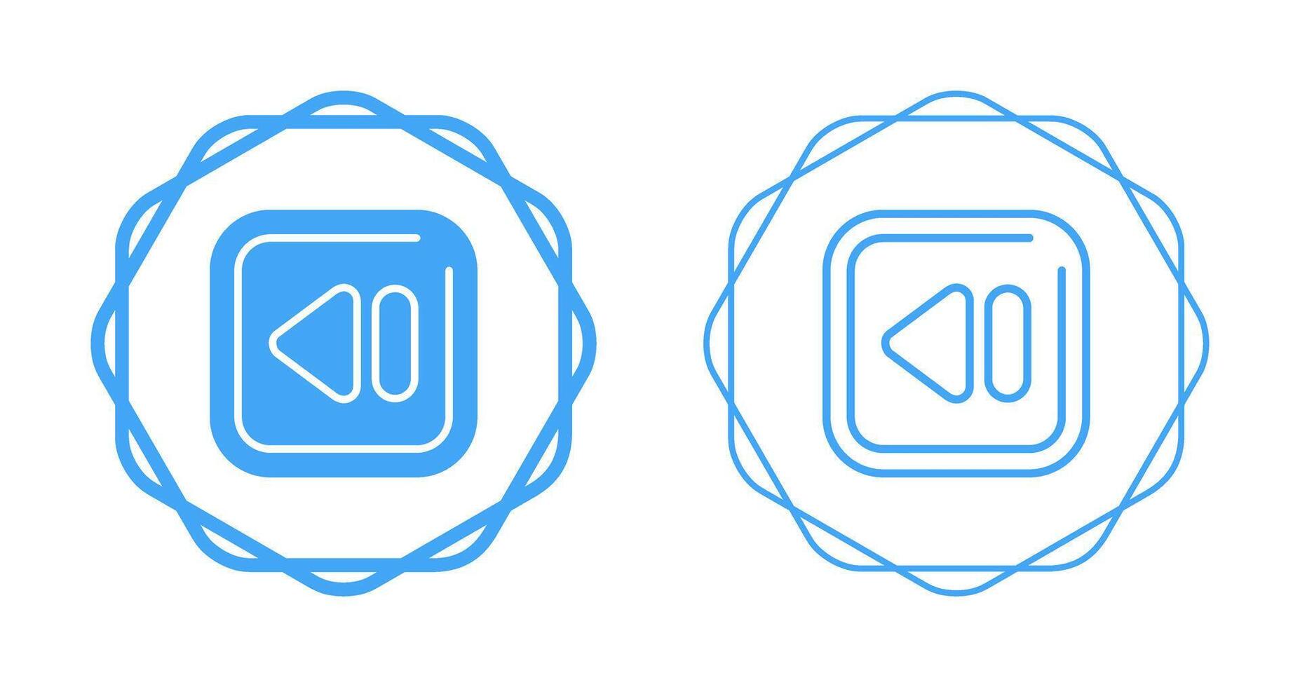 terugspoelen plein vector icoon