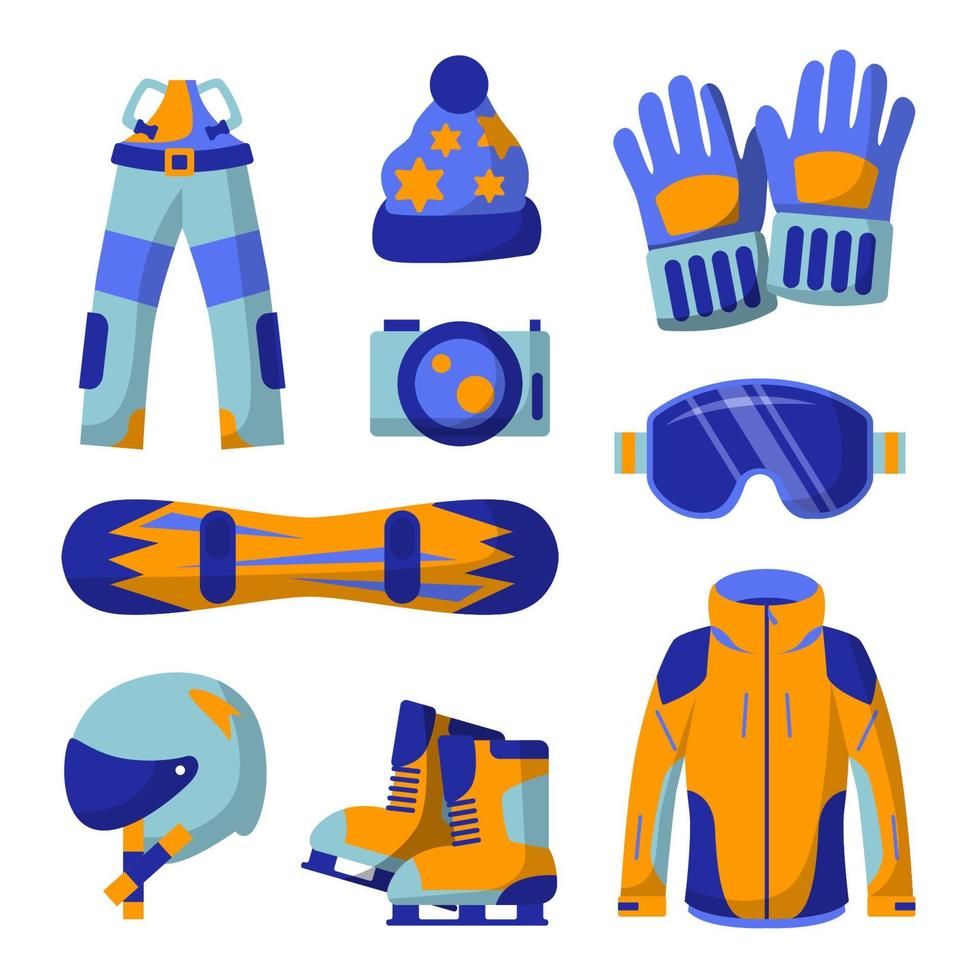 wintersport icoon uitrusting collectie vector
