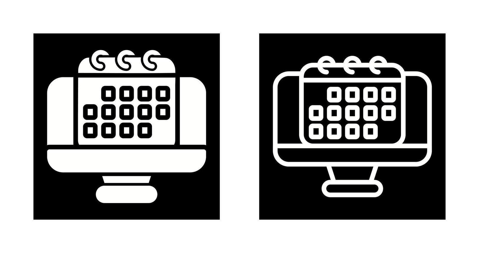 bureaublad computer met cale vector icoon