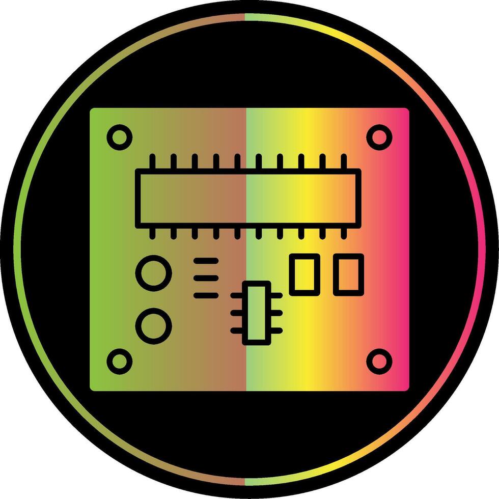 pcb bord glyph ten gevolge kleur icoon vector