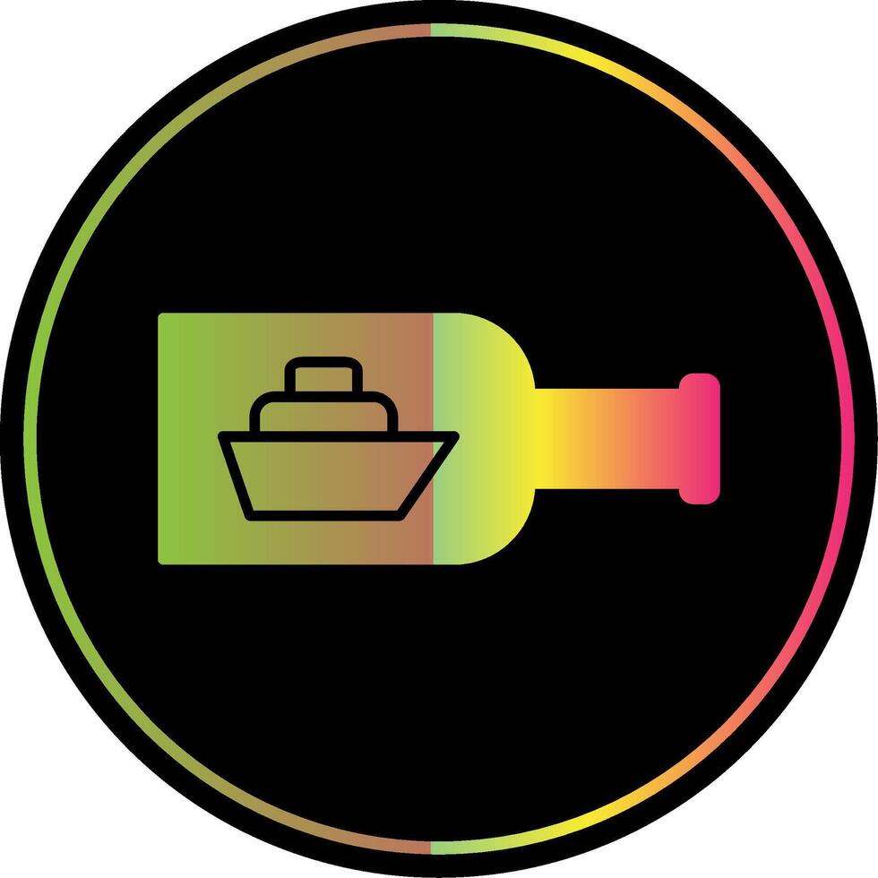 schip in een fles glyph ten gevolge kleur icoon vector