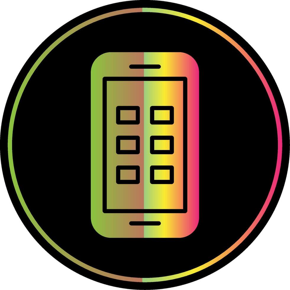 telefoon glyph ten gevolge kleur icoon vector