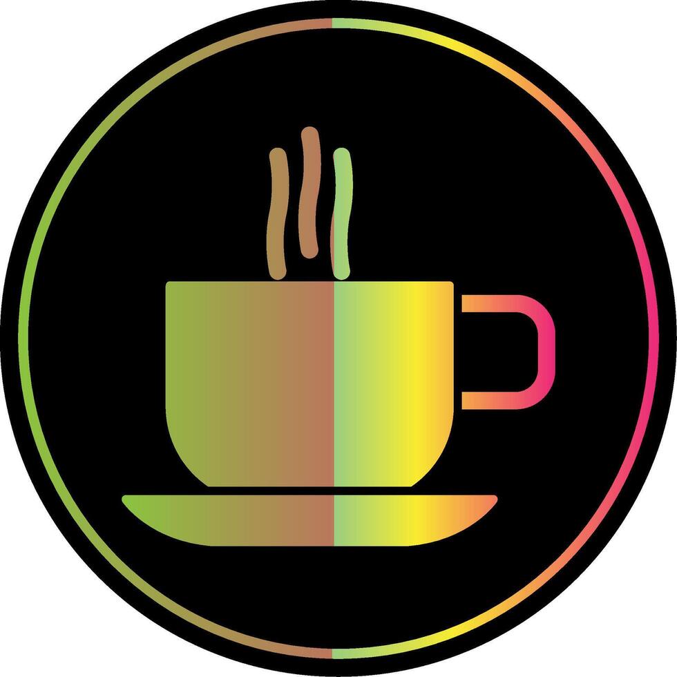 heet koffie glyph ten gevolge kleur icoon vector