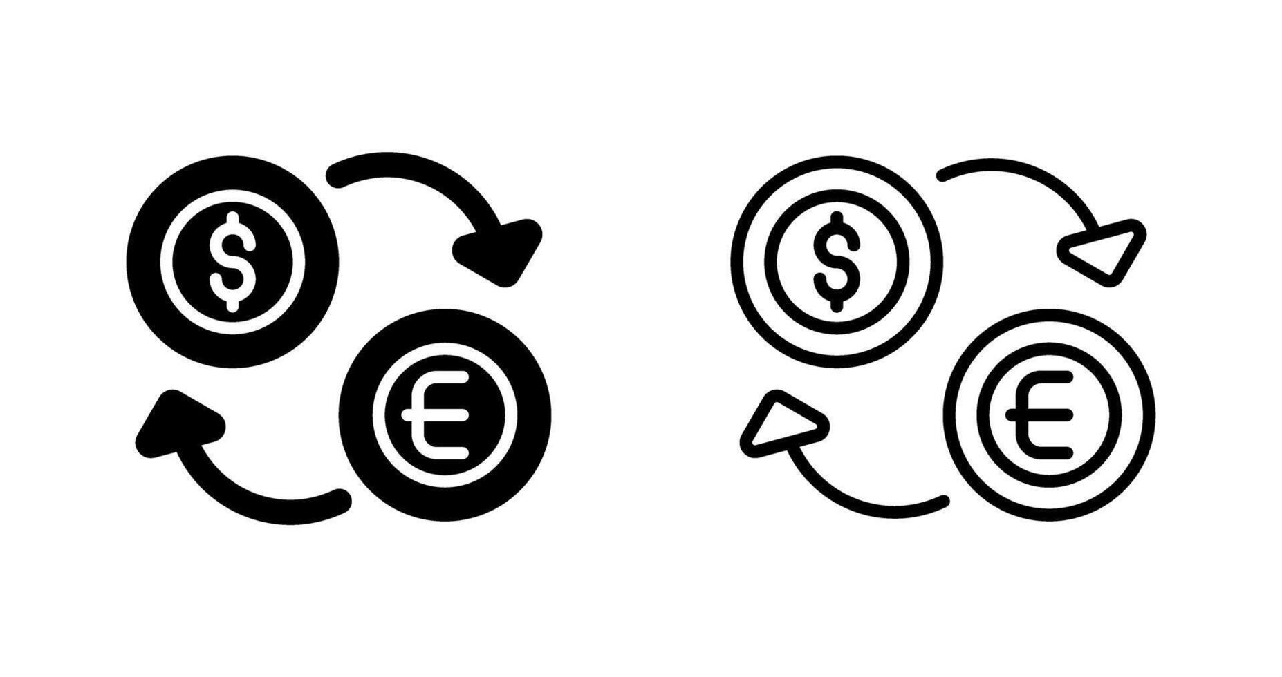 valuta wisselen vector pictogram