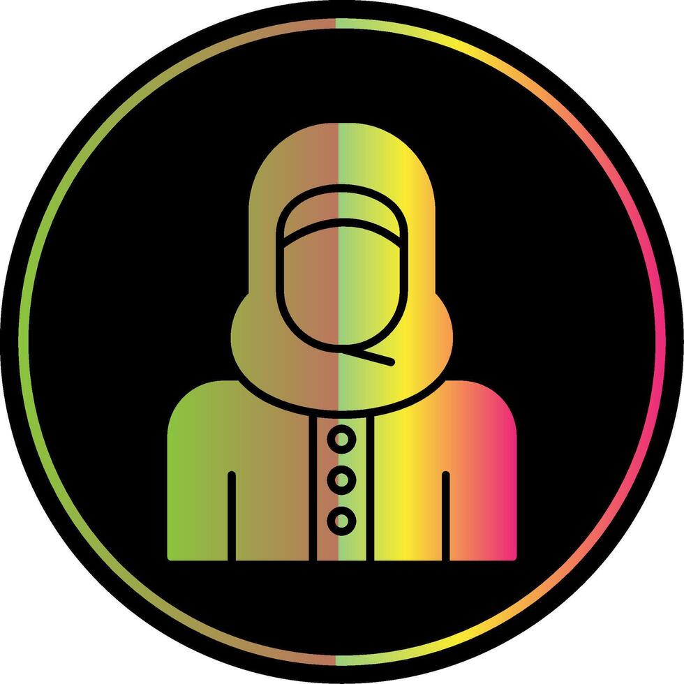 Islamitisch vrouw glyph ten gevolge kleur icoon vector