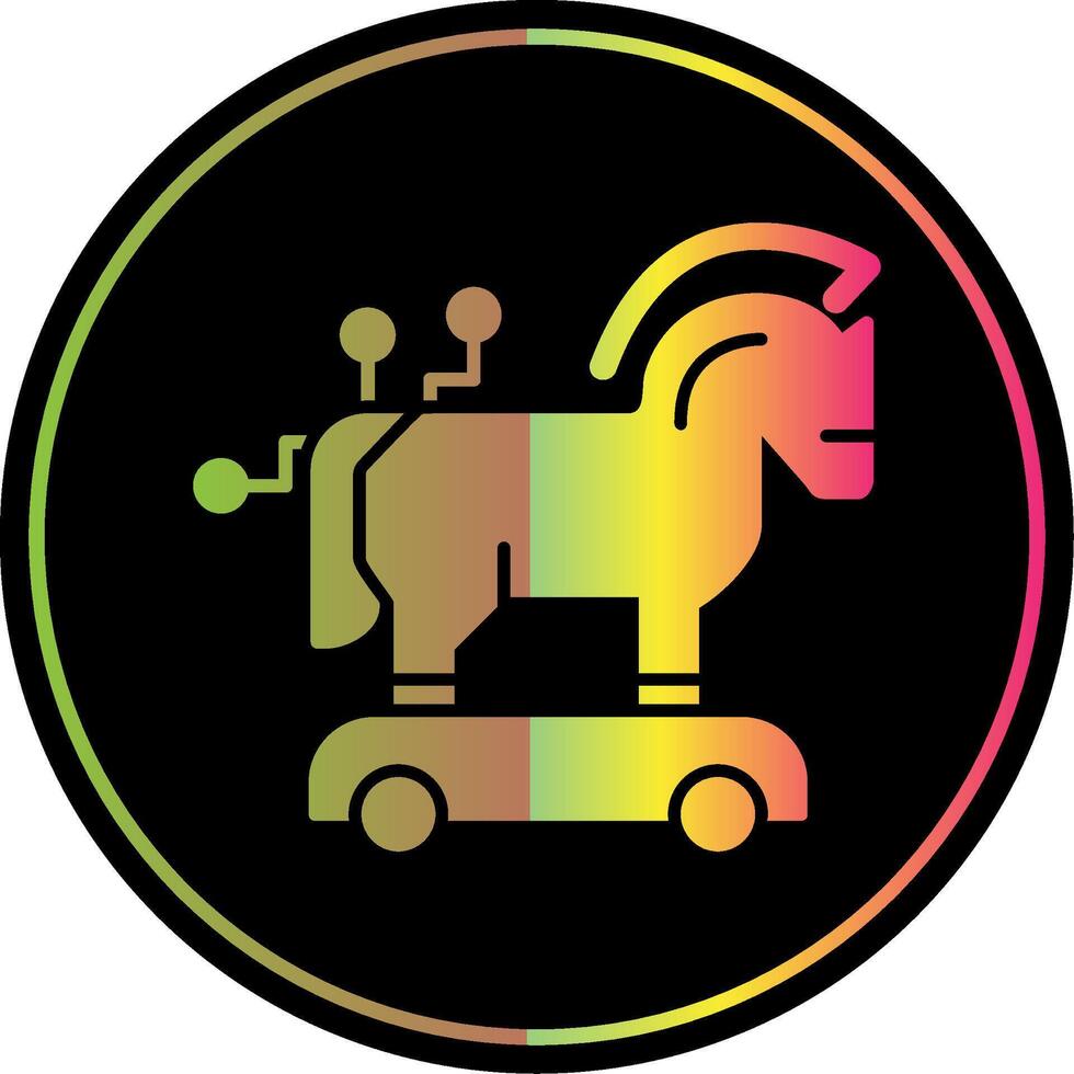 trojan paard glyph ten gevolge kleur icoon vector