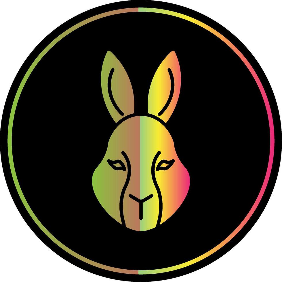 konijn glyph ten gevolge kleur icoon vector
