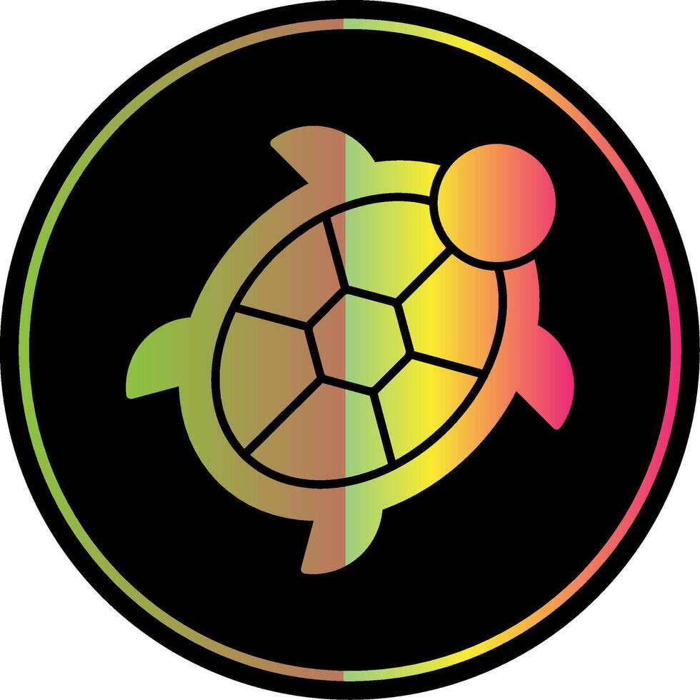 schildpad glyph ten gevolge kleur icoon vector