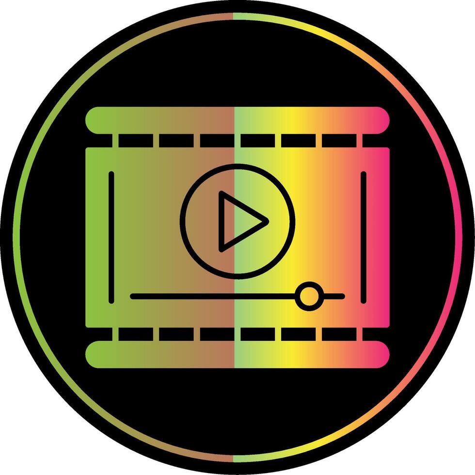 video speler glyph ten gevolge kleur icoon vector