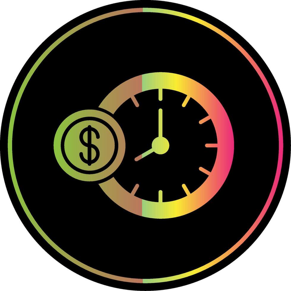tijd is geld glyph ten gevolge kleur icoon vector