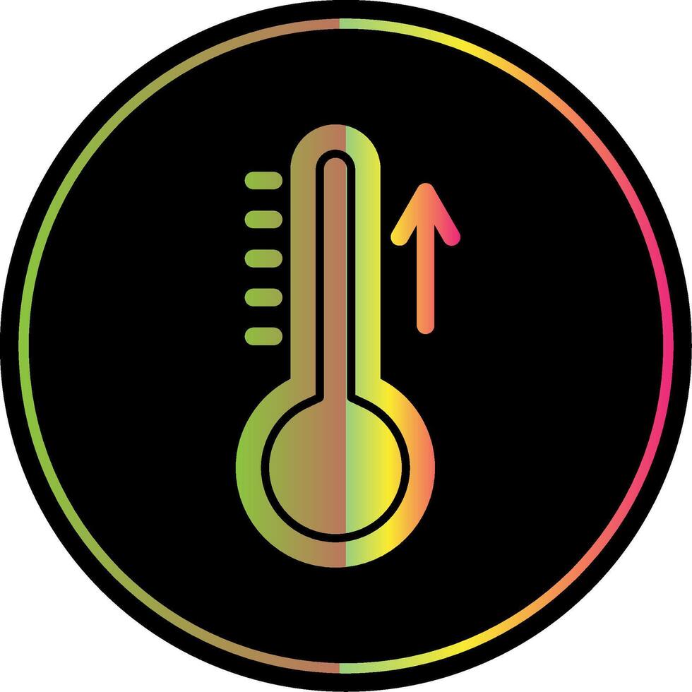 stijgende lijn temperatuur glyph ten gevolge kleur icoon vector