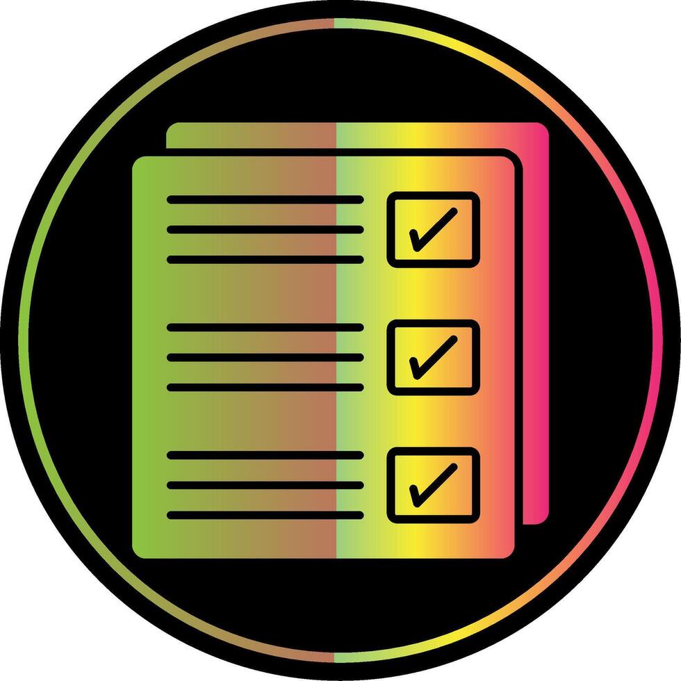 checklist glyph ten gevolge kleur icoon vector