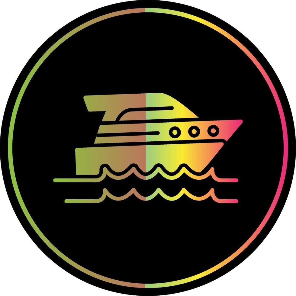 snelheid boot glyph ten gevolge kleur icoon vector