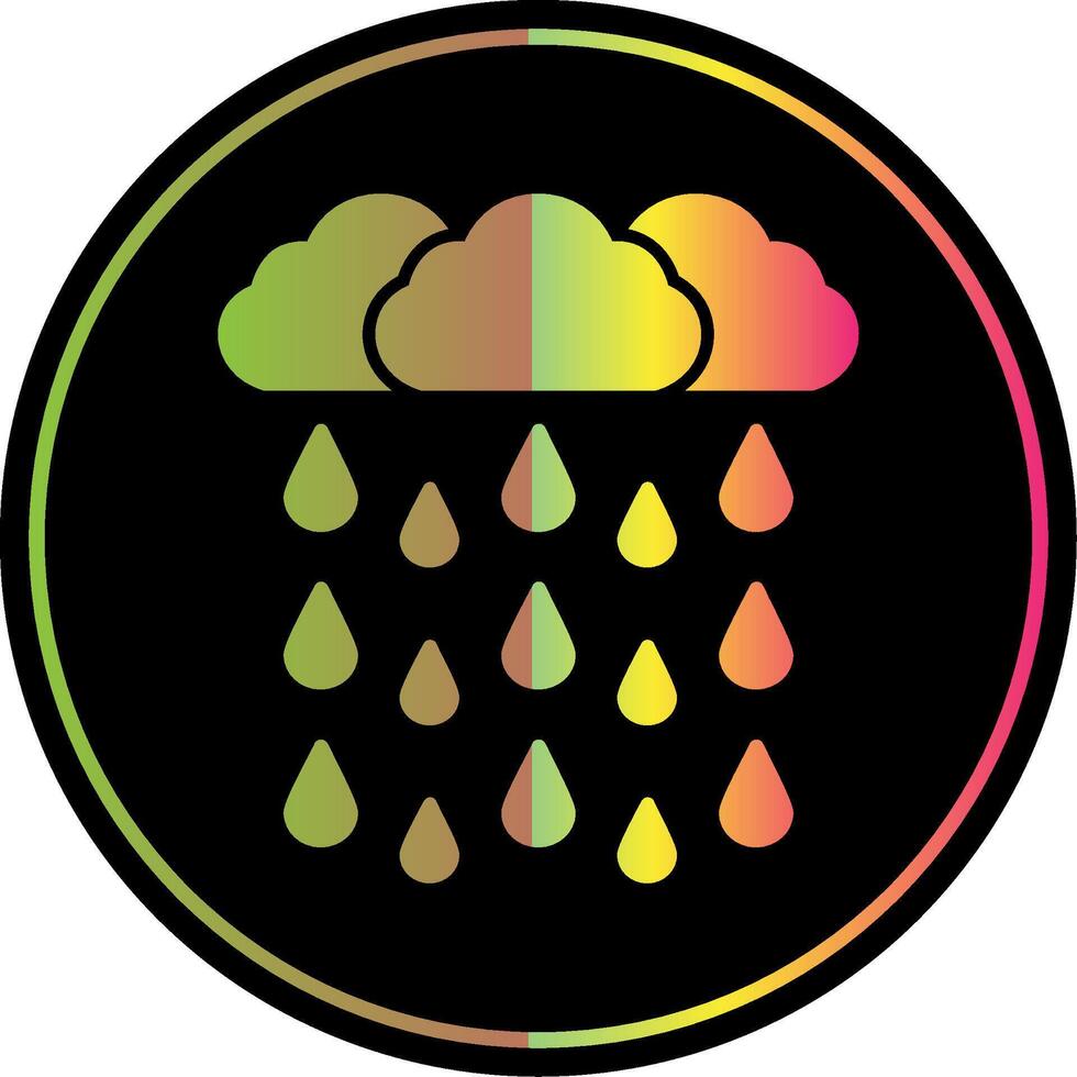 zwaar regen glyph ten gevolge kleur icoon vector