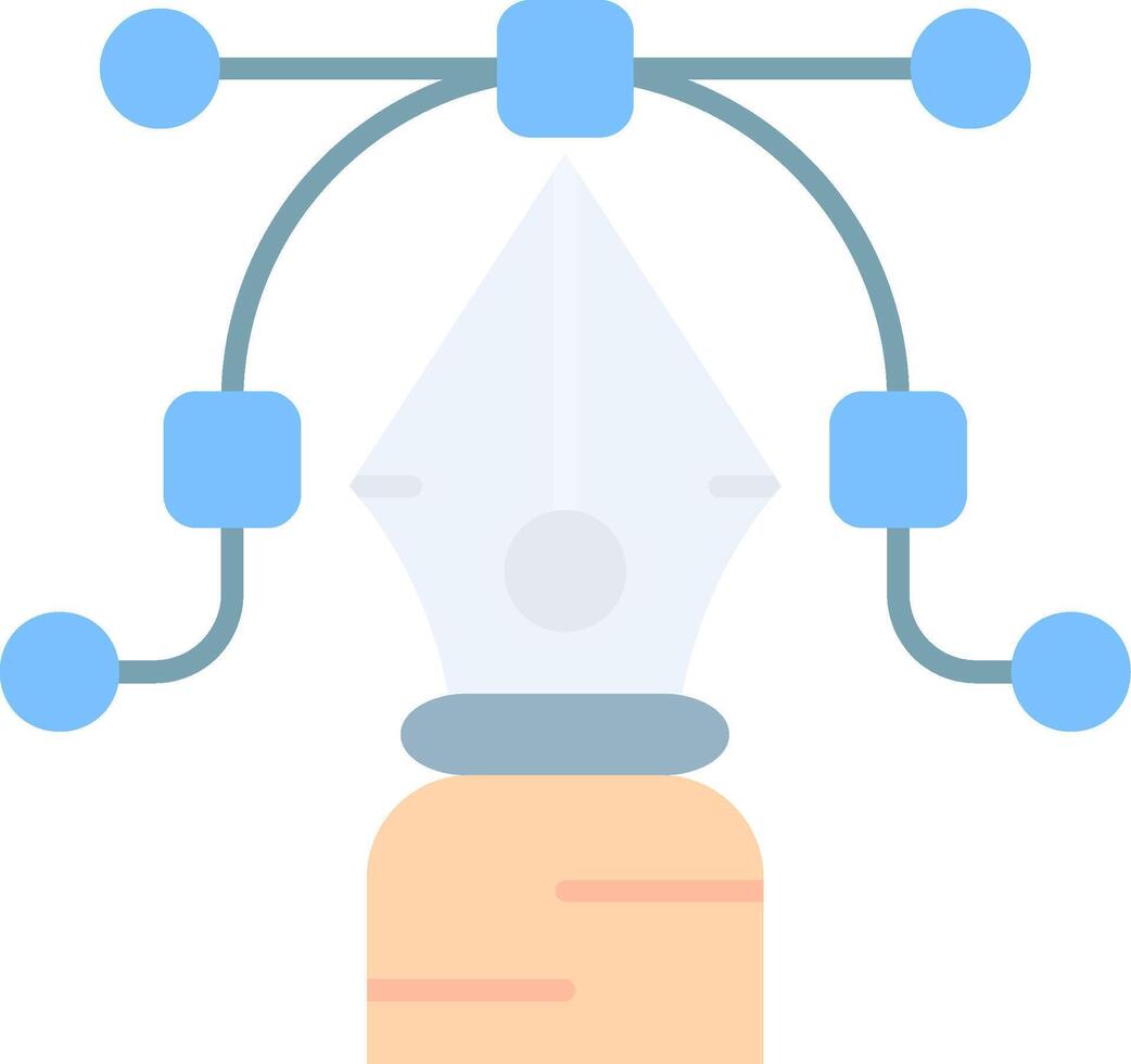 pen gereedschap vlak licht icoon vector