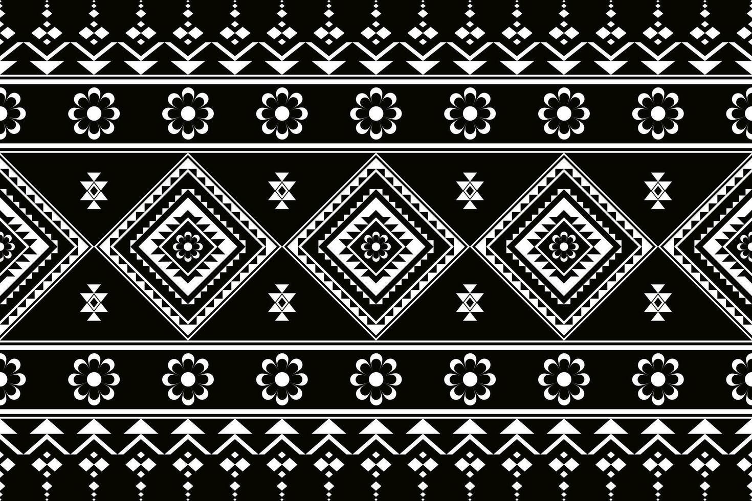 meetkundig naadloos etnisch patroon zwart en wit kleur. meetkundig etnisch patroon kan worden gebruikt in kleding stof ontwerp voor kleren, inpakken, textiel, borduurwerk, tapijt, tribal patroon vector