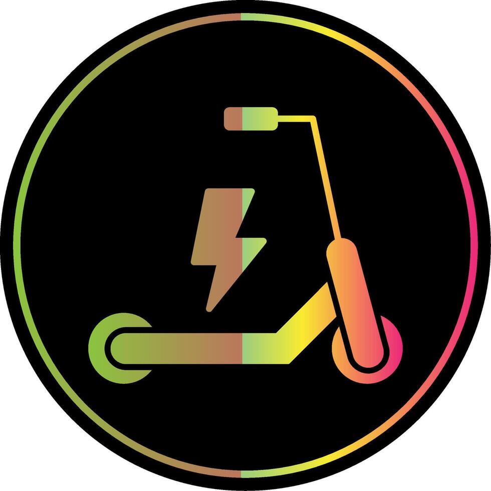 elektrisch scooter glyph ten gevolge kleur icoon vector
