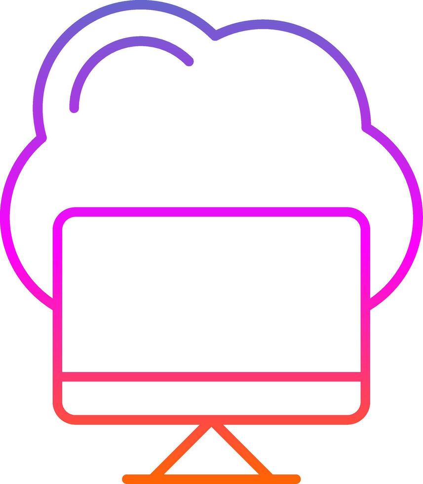 cloud computing lijn verloop pictogram vector