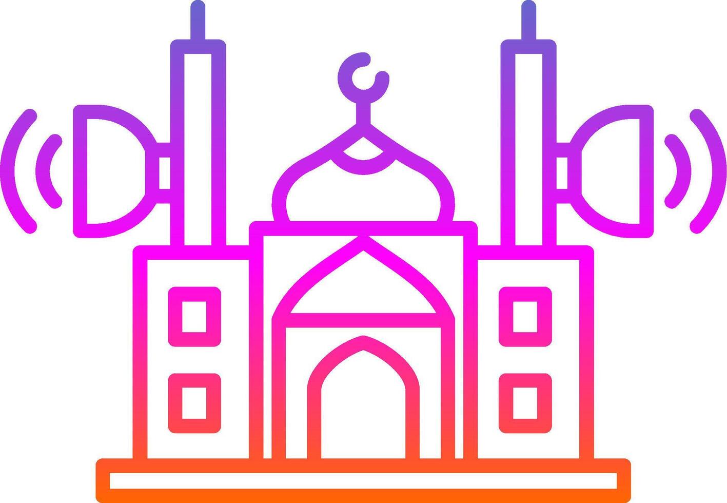 moskee spreker lijn helling icoon vector