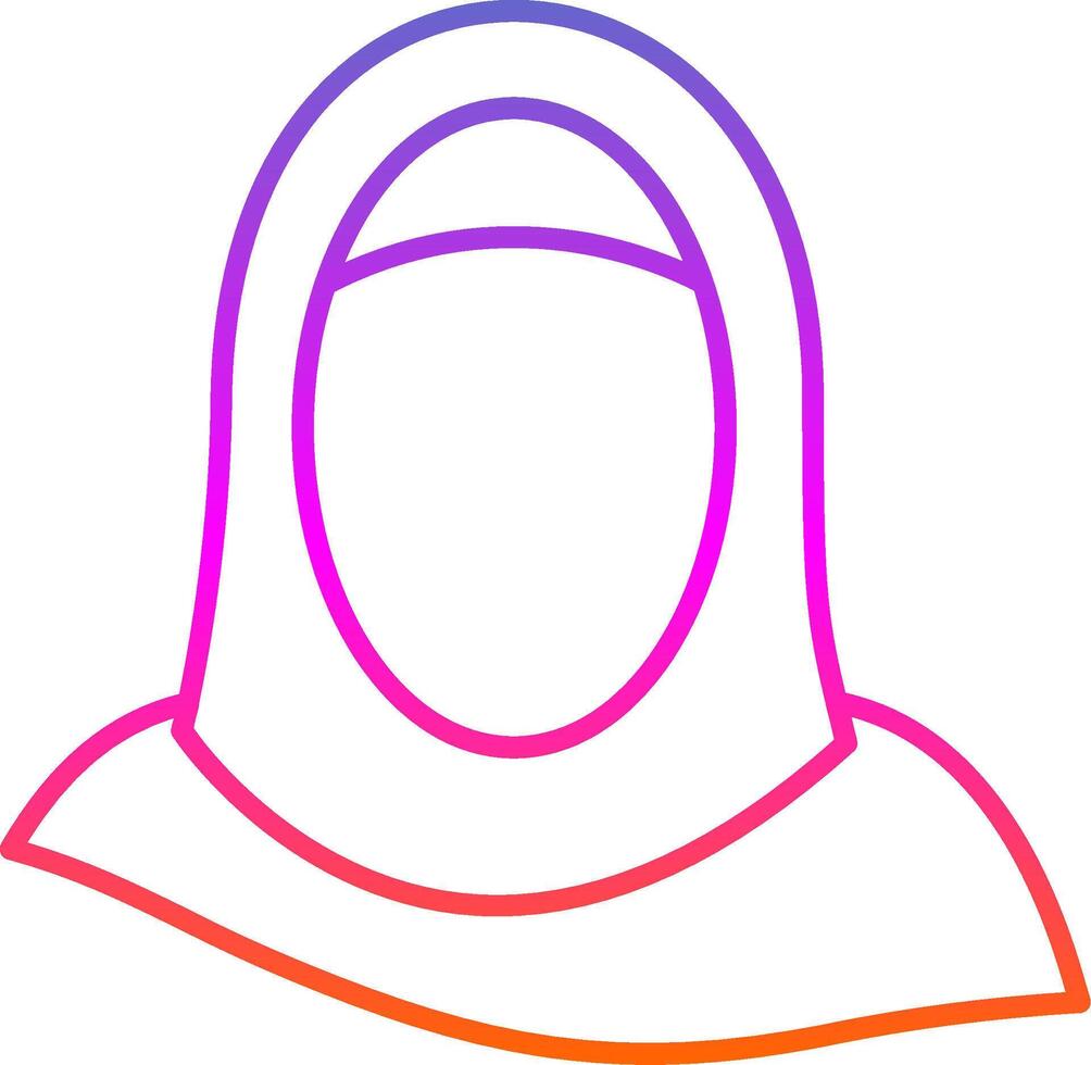 hijab lijn helling icoon vector
