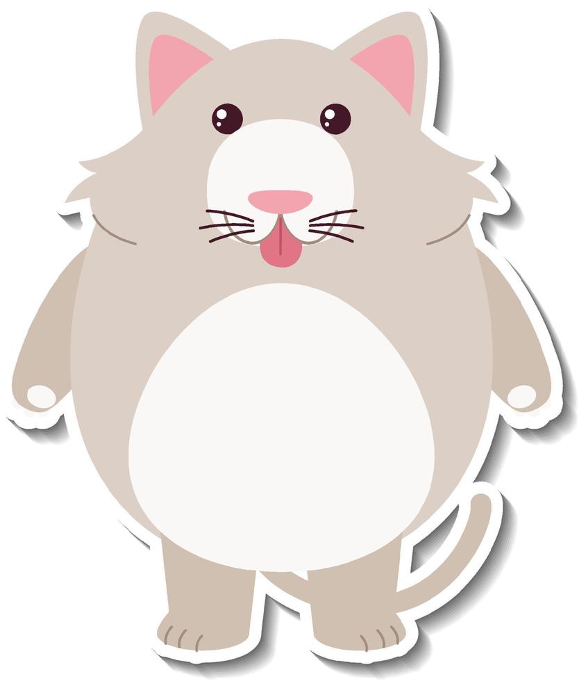 mollige kat dier cartoon sticker vector