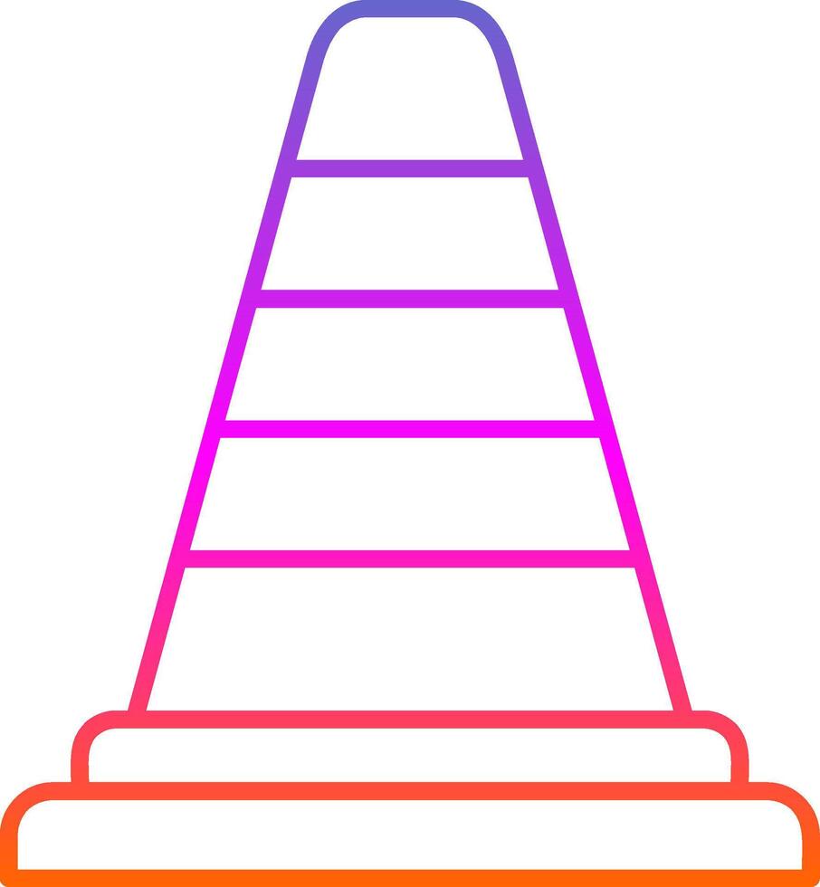 verkeerskegel lijn verloop pictogram vector