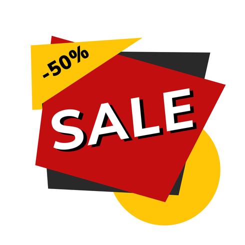 Verkoop 50% korting winkel reclame vector