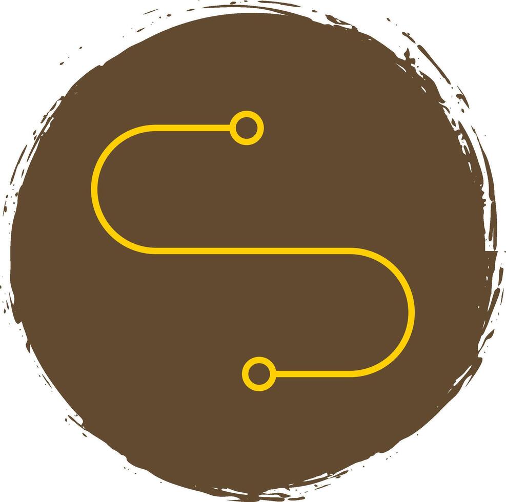 kromme lijn cirkel geel icoon vector