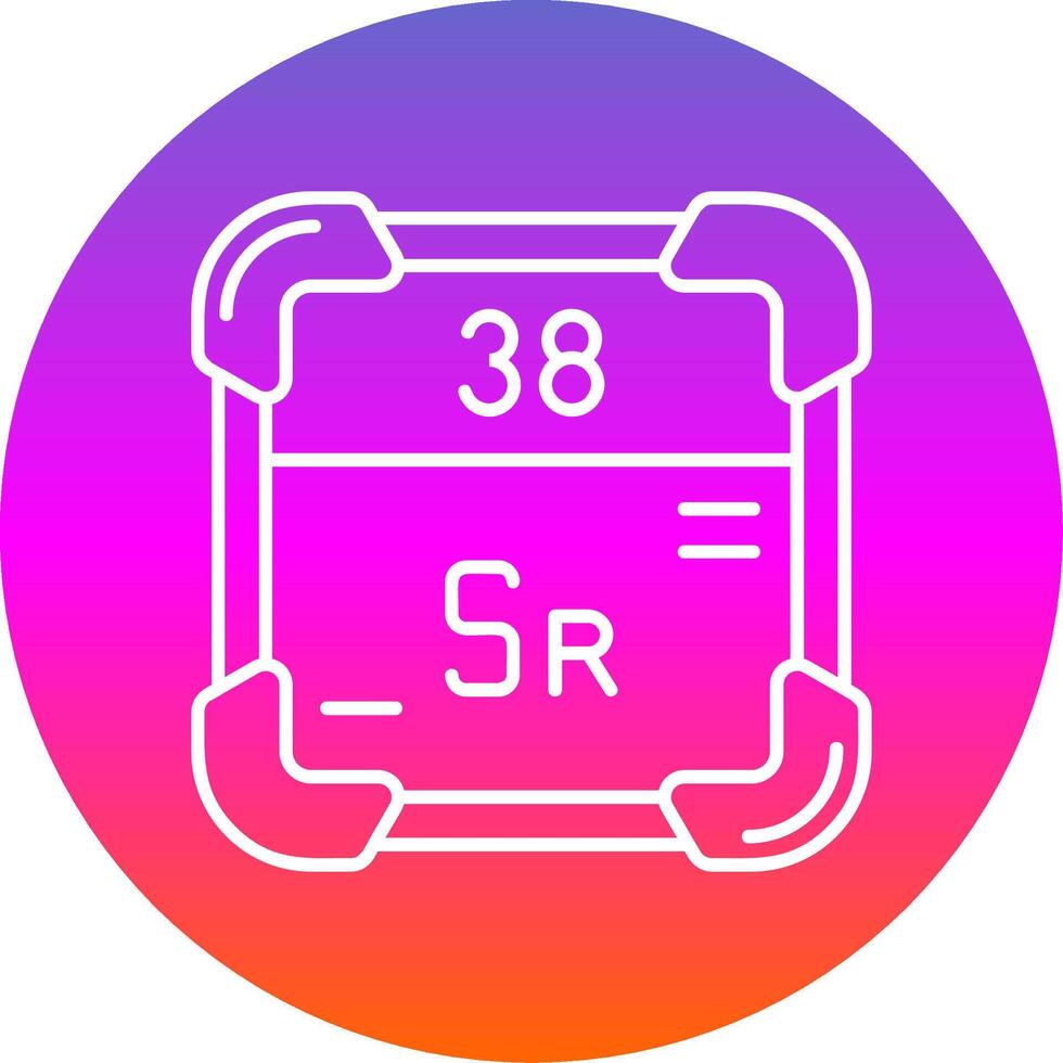 strontium lijn helling cirkel icoon vector