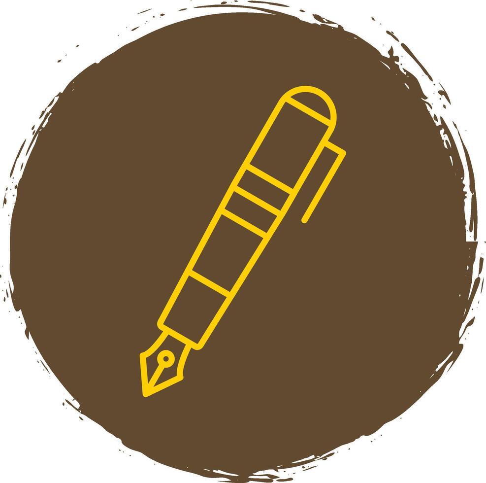 fontein pen lijn cirkel geel icoon vector