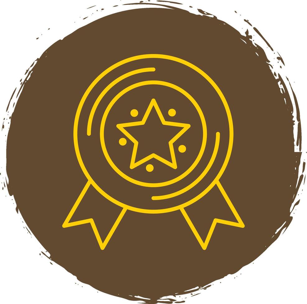 medaille lijn cirkel geel icoon vector