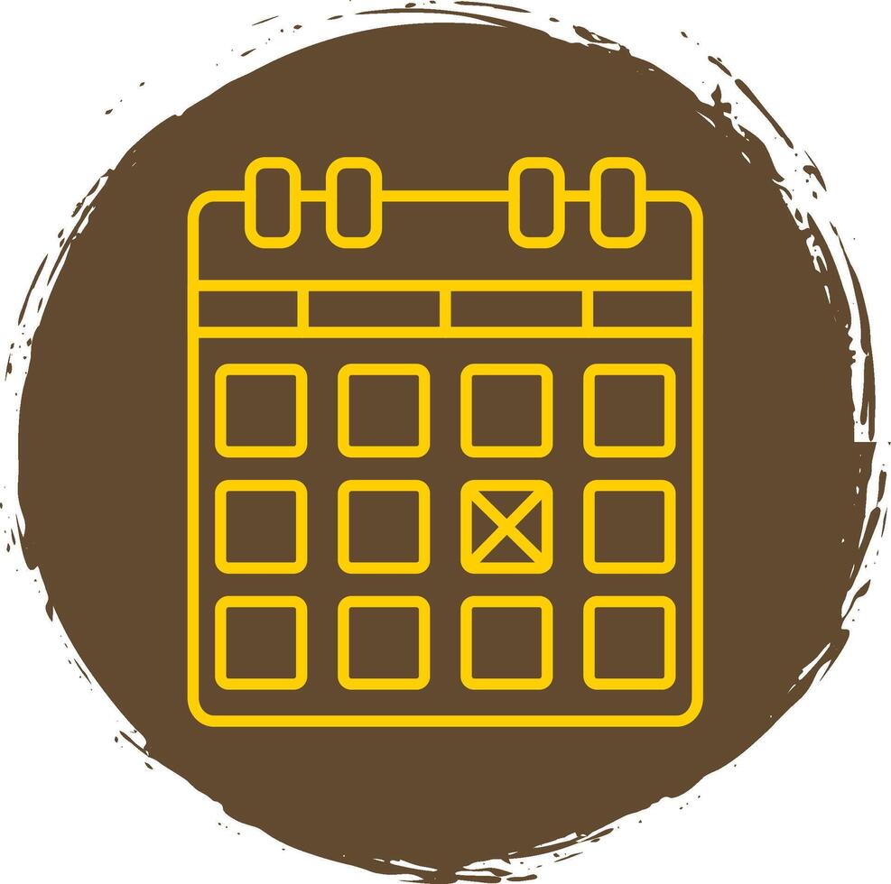kalender lijn cirkel geel icoon vector