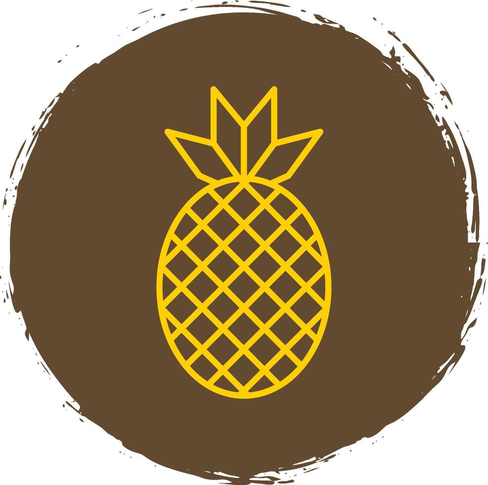 ananas lijn cirkel geel icoon vector