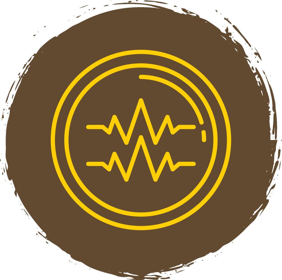 geluid beats lijn cirkel geel icoon vector