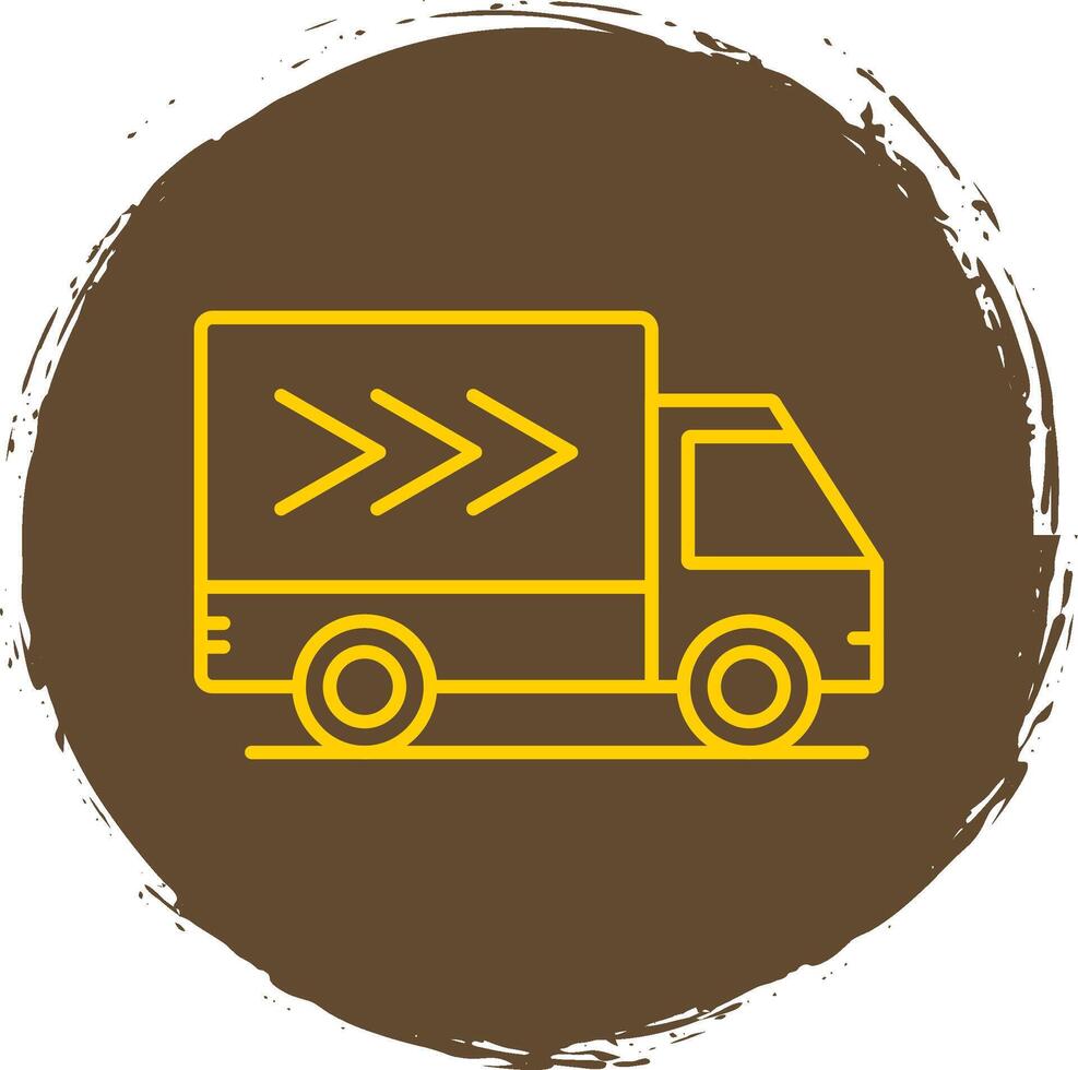 levering vrachtauto lijn cirkel geel icoon vector