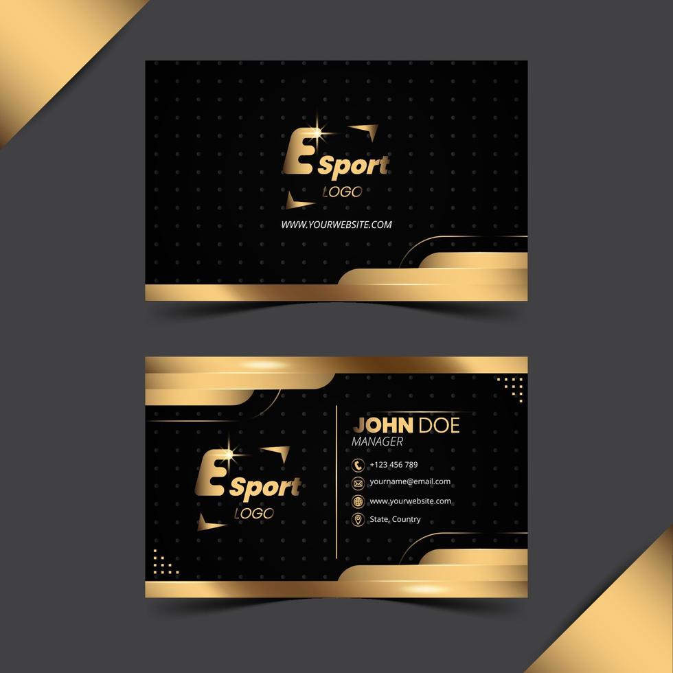 gradiënt gouden luxe horizontale esport visitekaartje sjabloon gratis vector