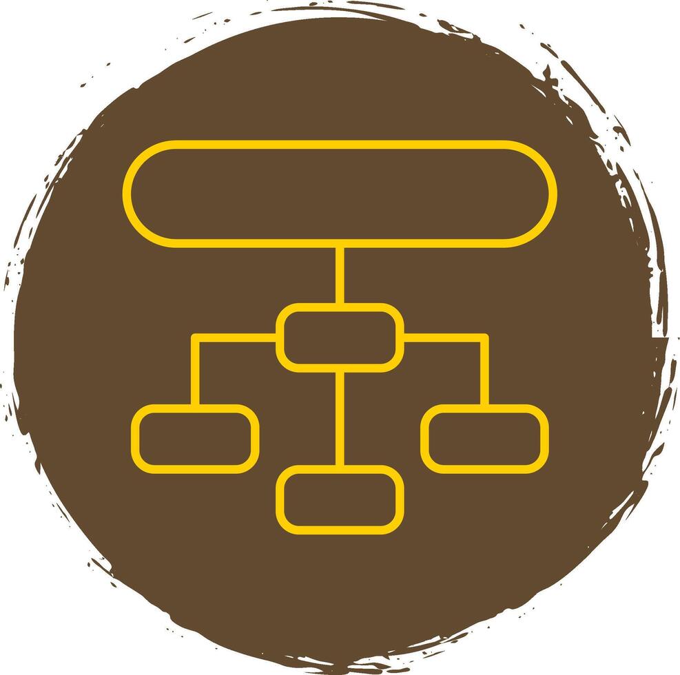 hiërarchisch structuur lijn cirkel geel icoon vector