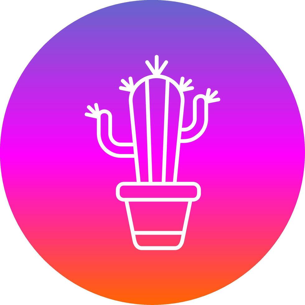 cactus lijn helling cirkel icoon vector