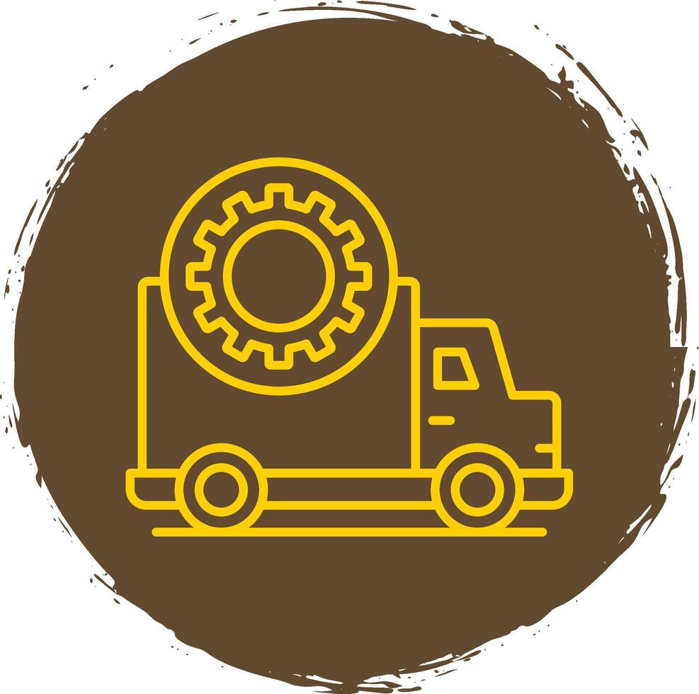 vrachtauto reparatie lijn cirkel geel icoon vector