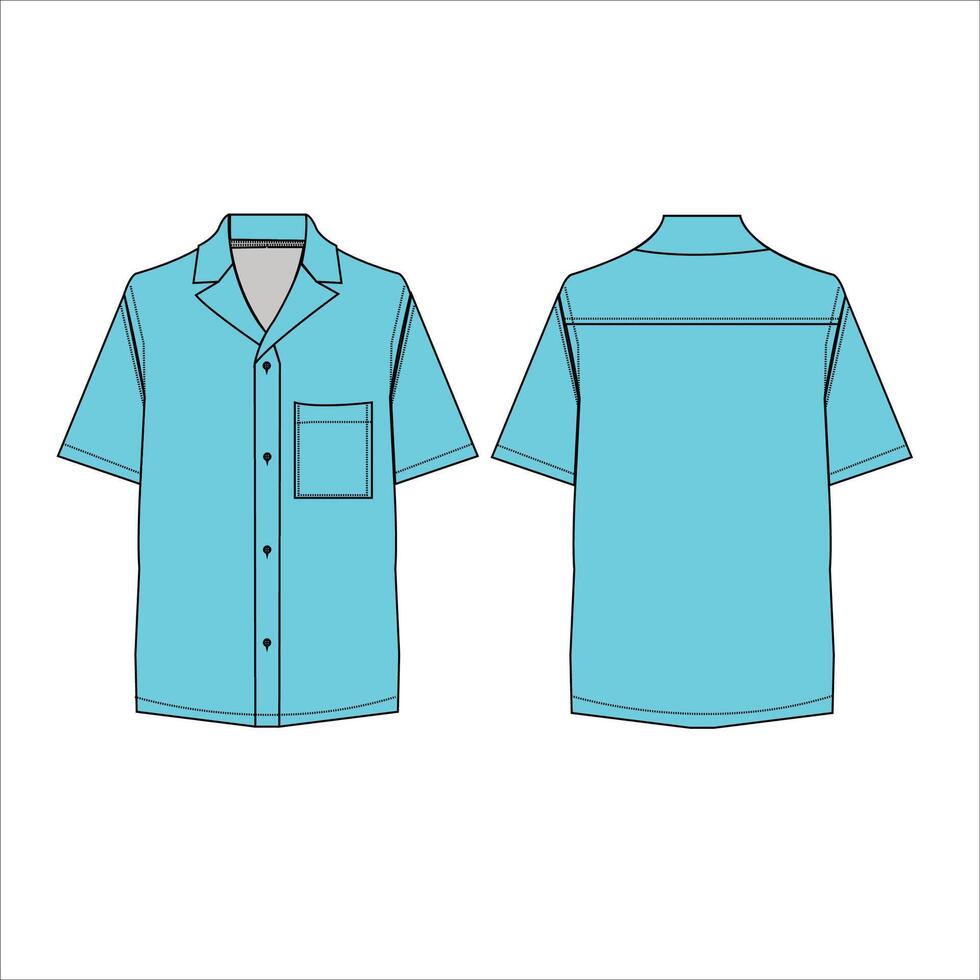 hawaiiaans overhemd ontwerp vlak schetsen vector