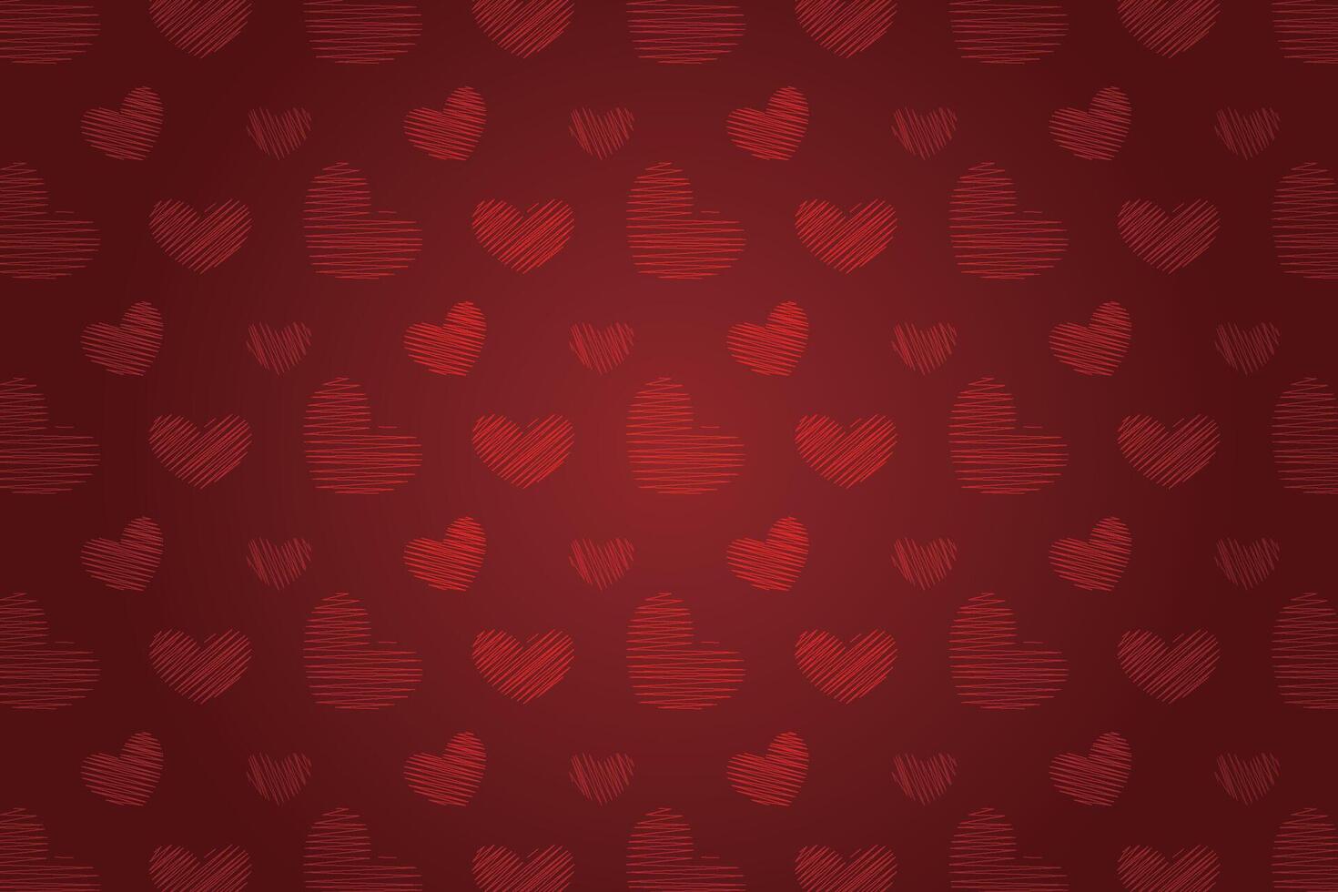 vector liefde hart patroon, vector hand- getrokken Valentijnsdag dag patroon
