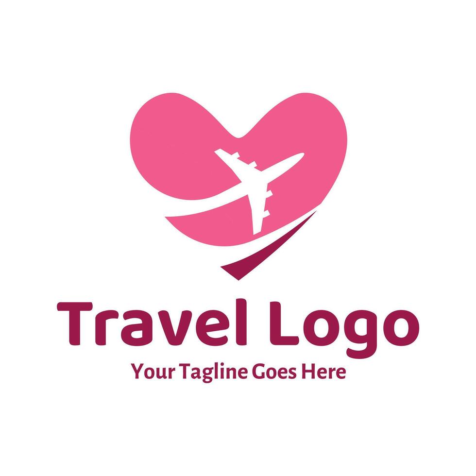 reizen liefde logo, bewerkbare vector logo sjabloon vector. liefde reis reizen logo ontwerp sjabloon