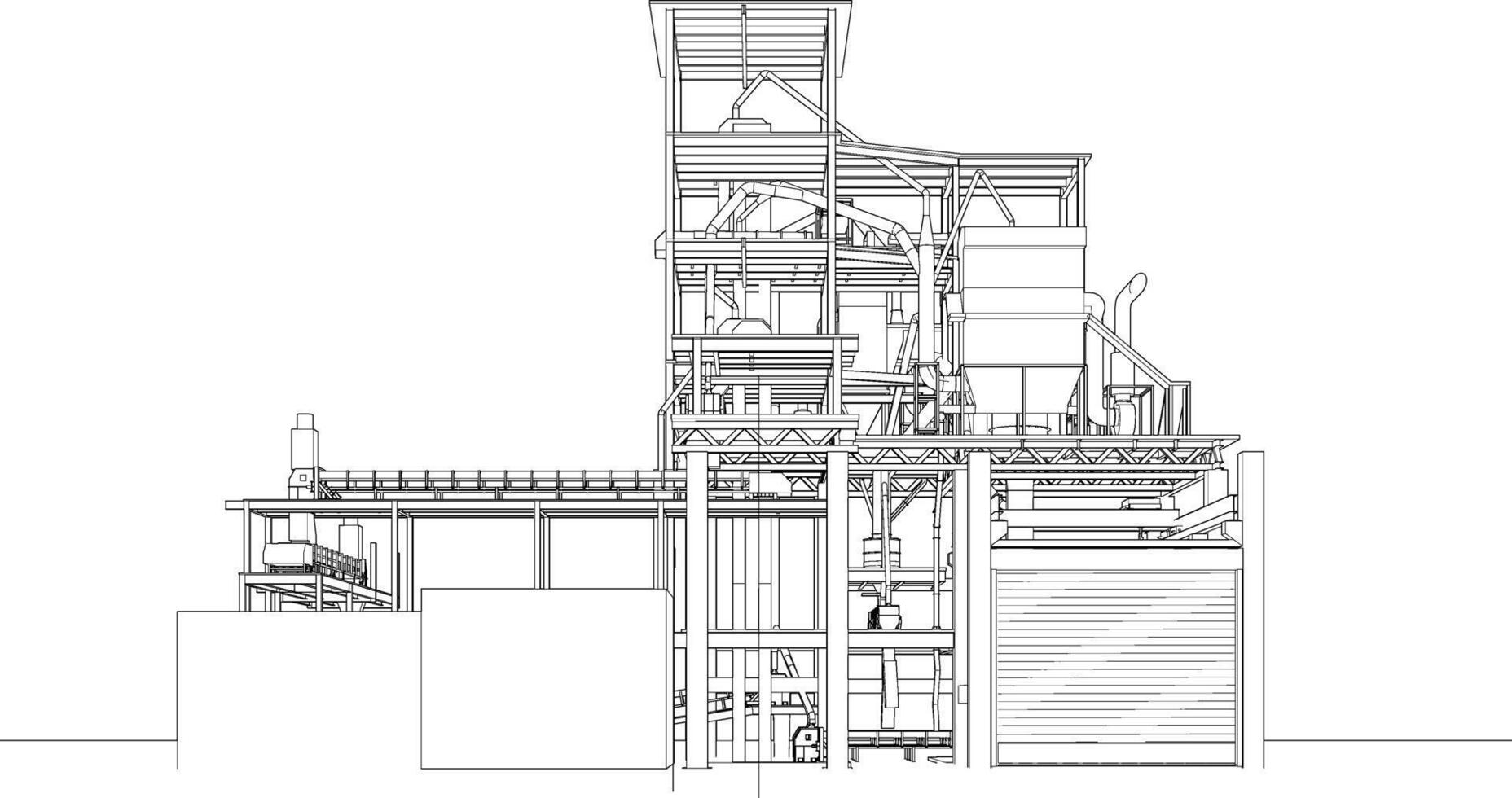 3d illustratie van industrieel project vector