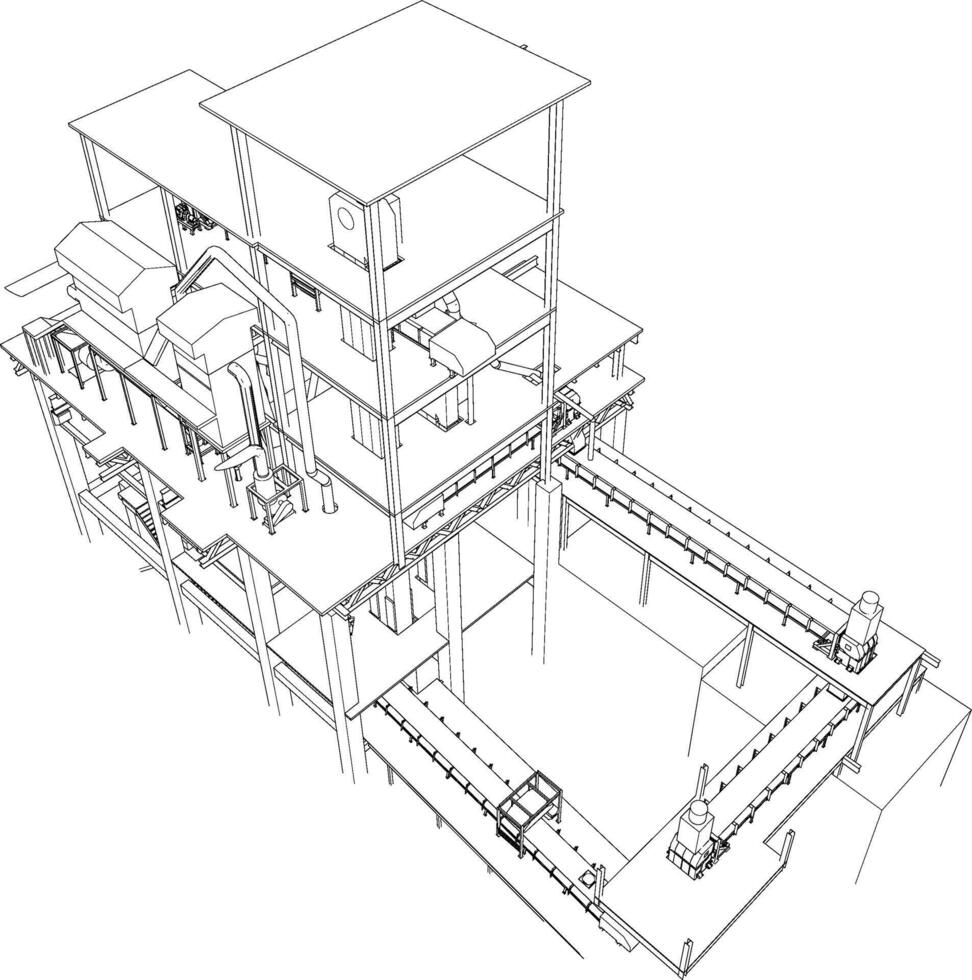 3d illustratie van industrieel project vector