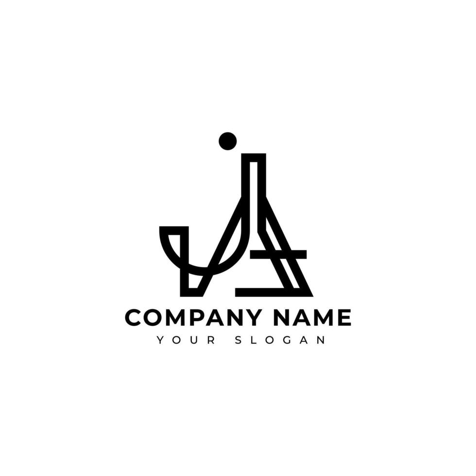 modern brief aj logo vector ontwerp sjabloon