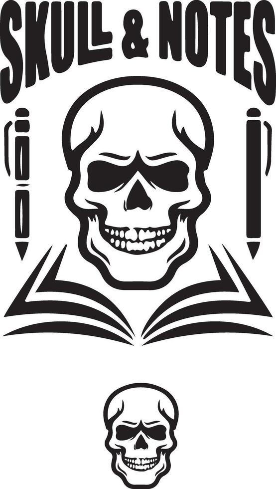 boek en schedel logo vector